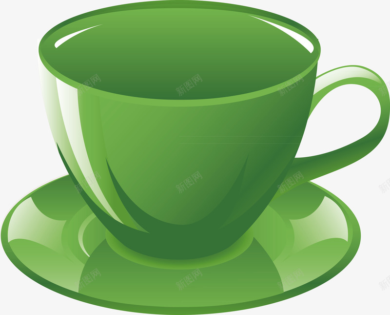 绿色杯子茶具元素png免抠素材_88icon https://88icon.com 托盘 杯子 环保 绿色矢量