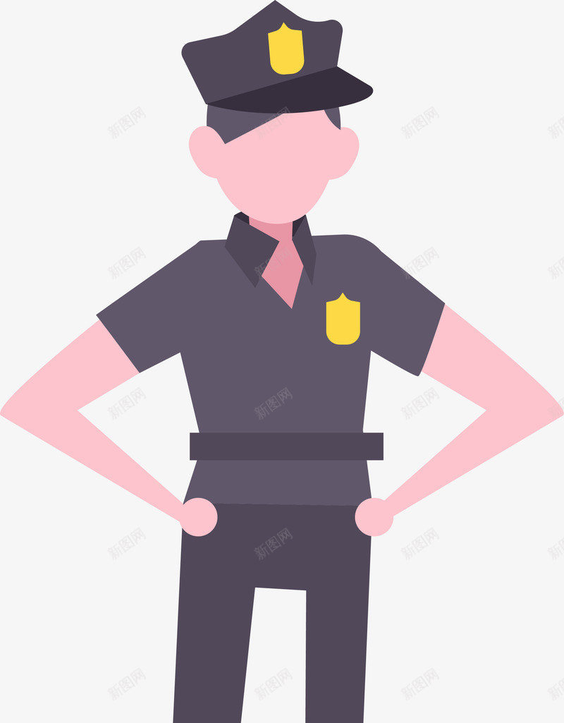 扁平可爱卡通警察png免抠素材_88icon https://88icon.com 人民警察 卡通小人 卡通警察 可爱警察 安全 装饰图案