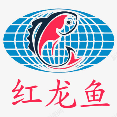 红龙鱼手绘动物红龙鱼logo图标图标