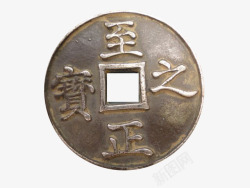 古代圆形铜钱素材