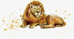 手绘插画狮子矢量图素材