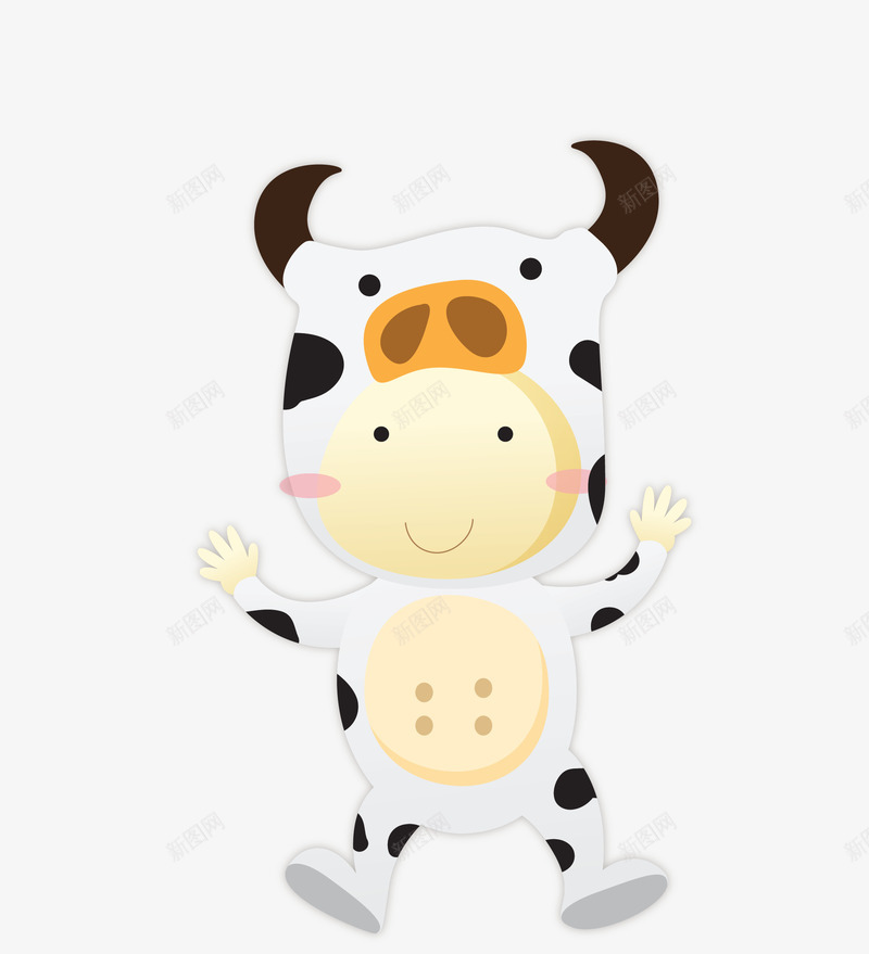 白色卡通可爱奶牛png免抠素材_88icon https://88icon.com 卡通可爱 奶牛 白色奶牛 矢量奶牛