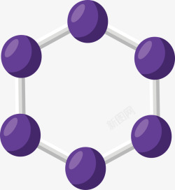 六边形化学分子紫色六边形分子结构高清图片