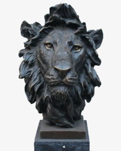 狮子头黑色雕塑素材