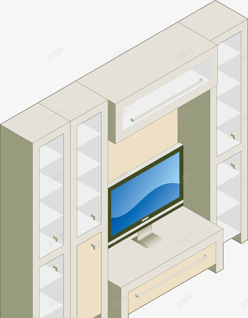 电视墙矢量图ai免抠素材_88icon https://88icon.com 家具 家居 电视 电视墙 矢量图