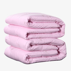 粉色折叠棉被素材