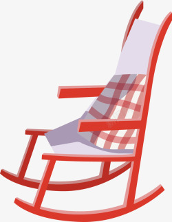 红色的格子摇椅矢量图素材