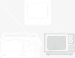 黑白复古电视机背景素材