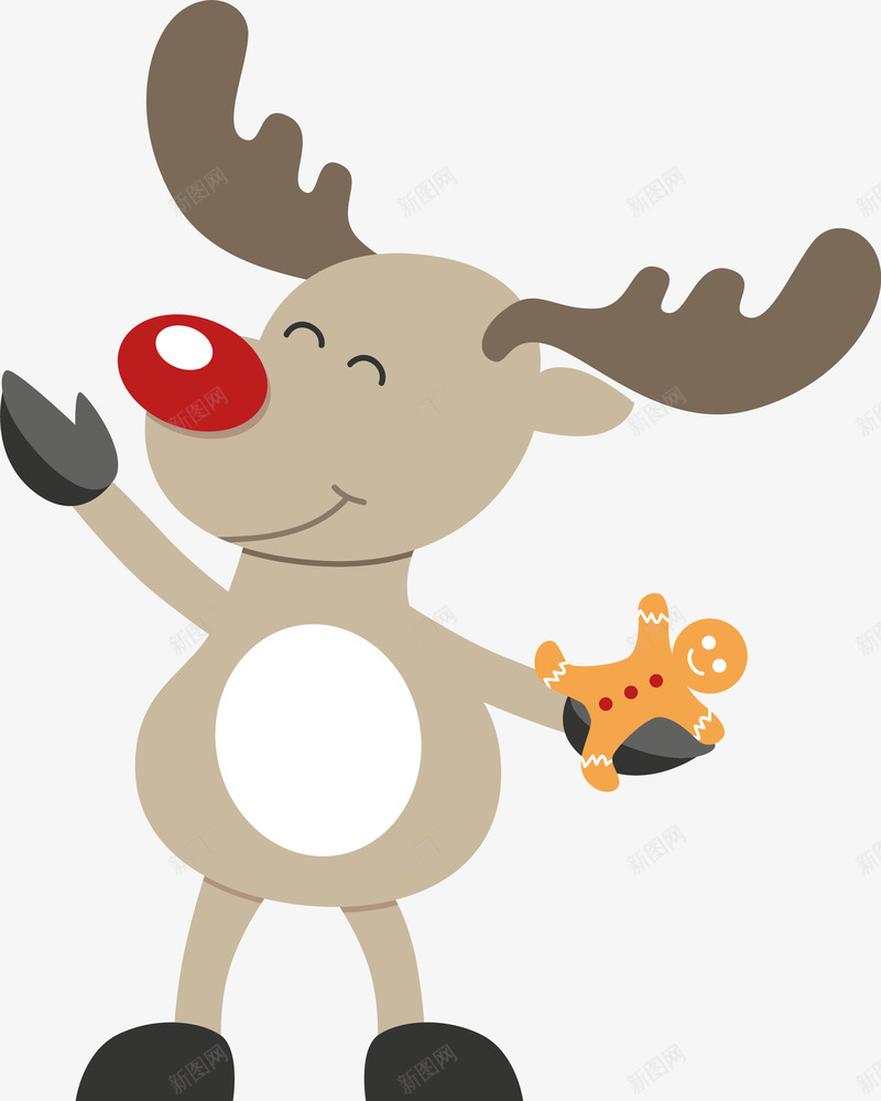 褐色卡通圣诞节麋鹿png免抠素材_88icon https://88icon.com Christma Christmas Merry 圣诞快乐 圣诞节 装饰图案 驯鹿 麋鹿
