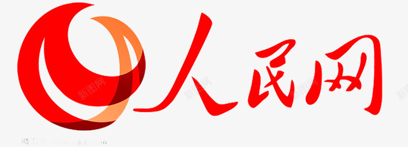 红色人民网横向logo图标图标