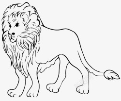 黑色线条卡通狮子背景素材
