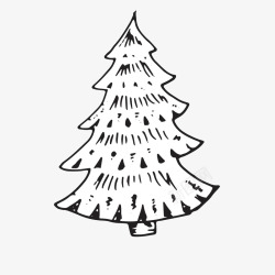 手绘圣诞树可爱矢量图素材