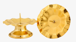 金色铜制蜡烛台子素材