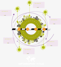 绿色公路图表矢量图素材