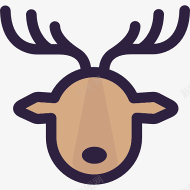 圣诞老人的胡子驯鹿图标图标