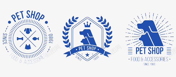 宠物美容水彩宠物店标志图标图标