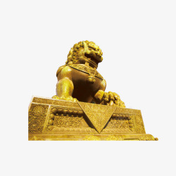 带底座落地灯铜狮子高清图片