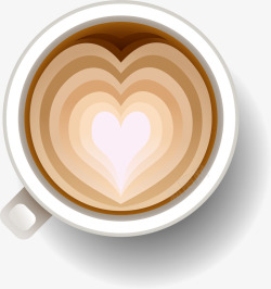 创意棕色爱心咖啡素材