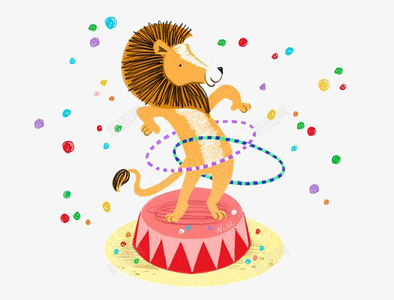 马戏团狮子png免抠素材_88icon https://88icon.com 动物 卡通 可爱 手绘 拟人 插画 狮子