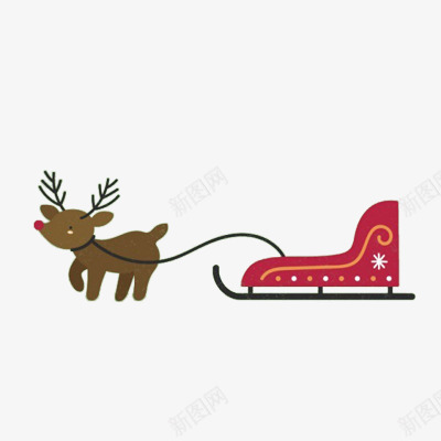麋鹿拉雪橇png免抠素材_88icon https://88icon.com 卡通 圣诞 雪橇 麋鹿