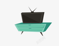 蓝色黑色家具电视机电视柜素材