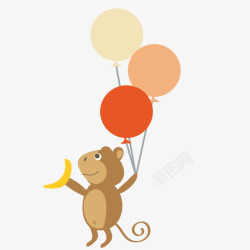 卡通扁平化可爱动物欢乐素材