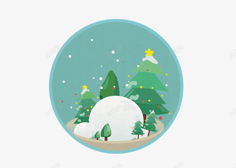 雪球和树png免抠素材_88icon https://88icon.com 冰雪球 松树 树 雪 雪球