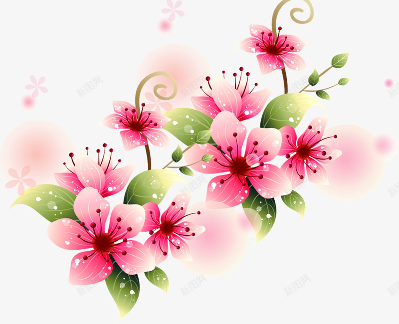 粉色温馨手绘花朵节日png免抠素材_88icon https://88icon.com 温馨 粉色 节日 花朵