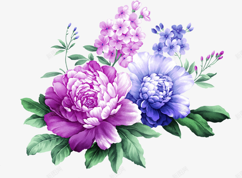 温馨彩色手绘花朵植物png免抠素材_88icon https://88icon.com 彩色 植物 温馨 花朵