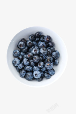 实物碗里的野生蓝莓素材