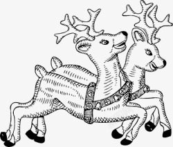 可爱的圣诞节麋鹿手绘素材