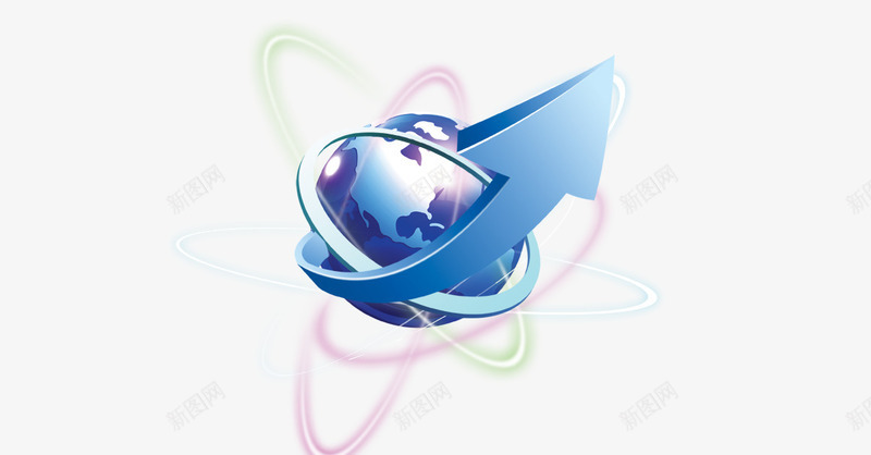箭头环绕地球png免抠素材_88icon https://88icon.com 商务 地球 海报 箭头 蓝色 装饰