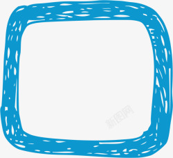 蓝色线条边框矢量图素材