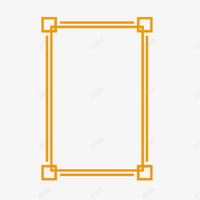 黄色矩形线条框竖边框矢量图ai免抠素材_88icon https://88icon.com 矩形 竖边框 线条框 黄色 矢量图