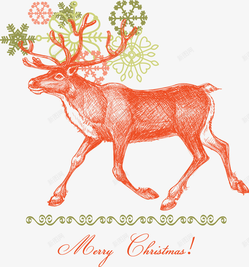 麋鹿鹿矢量图ai免抠素材_88icon https://88icon.com banne素材 圣诞节 海报 鹿 麋鹿 矢量图