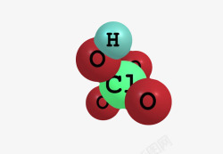 红色高氯酸分子形状素材