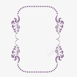 紫色虚线边框欧式素材