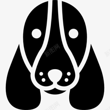 巴吉度猎犬的狗的头图标图标