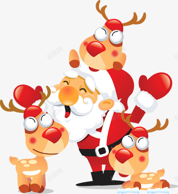 卡爱麋鹿圣诞节海报png免抠素材_88icon https://88icon.com 圣诞节 海报 麋鹿