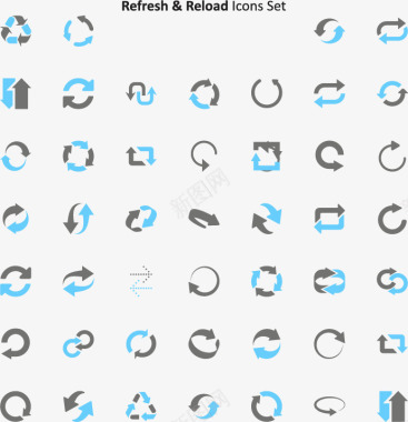 无缝拼接素材一组循环箭头图标图标
