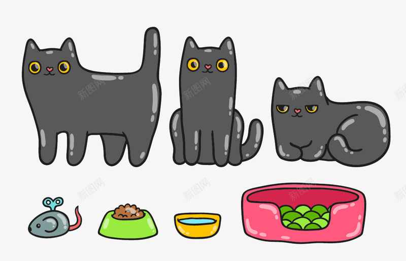 卡通猫猫png免抠素材_88icon https://88icon.com 卡通 可爱 宠物 手绘 猫猫 鼠绘