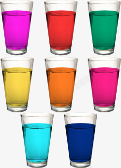 彩色杯子饮料酒矢量图素材