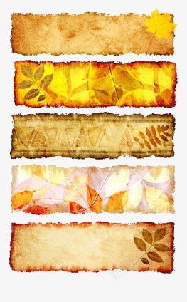 深秋条幅png免抠素材_88icon https://88icon.com 叶子 纹理 边框