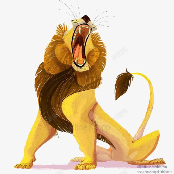 怒吼的狮子png免抠素材_88icon https://88icon.com 公狮子 卡通狮子 吼叫 怒吼 手绘动物