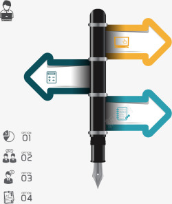 钢笔图表箭头钢笔图表矢量图高清图片
