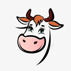 卡通动物手绘奶牛素材