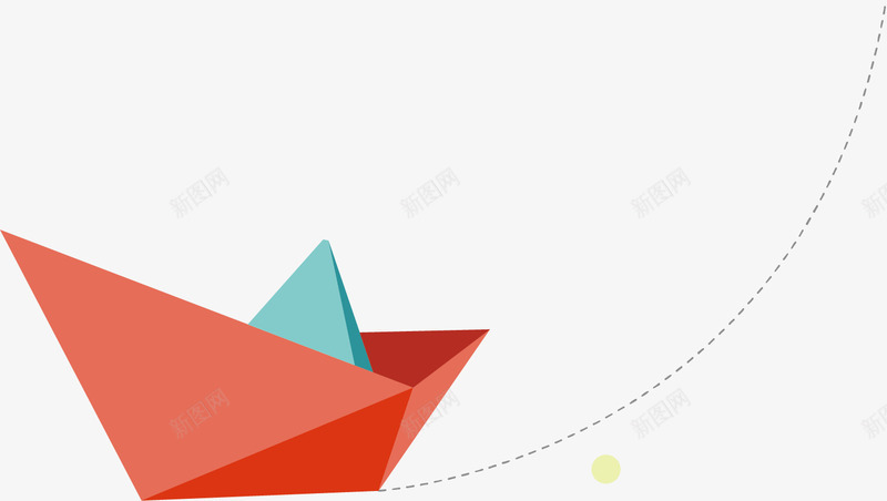红色的小船矢量图ai免抠素材_88icon https://88icon.com 创意 友谊 可爱 商务 小船 简约 纸质 虚线 装饰 矢量图