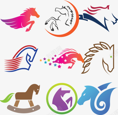 摇马创意logo马头图标图标