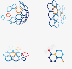 个性六边形链条图案素材