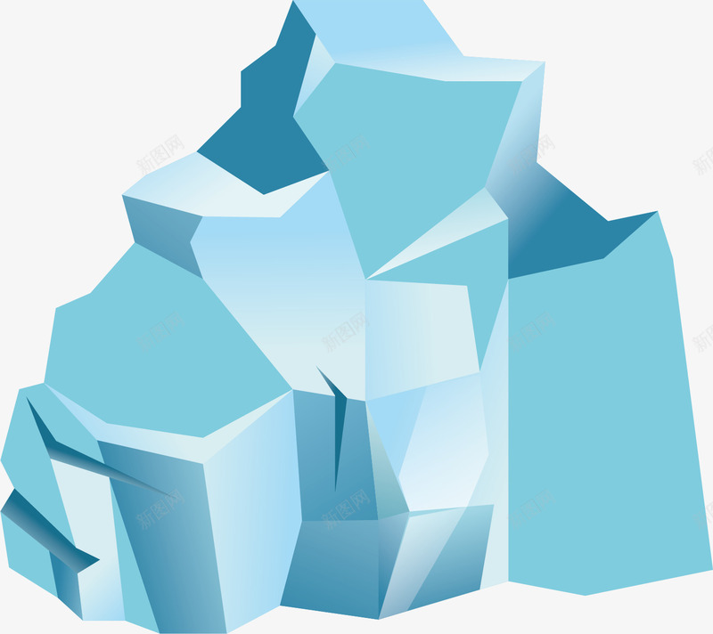 蓝色的冰雕矢量图ai免抠素材_88icon https://88icon.com 不规则图形 假山 冰雕 创意 抽象 蓝色 设计 矢量图